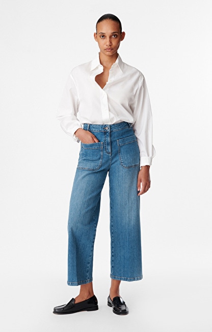 Cropped Helias Jeans In a Cotton Blend Indigo clair , Vanessa Bruno