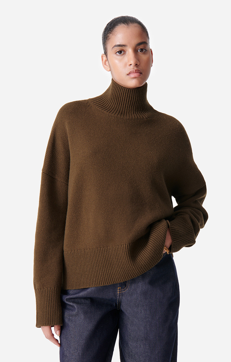 Pull En Laine Athé Vanessa Bruno Taille L - Rose - Occasion Très Bon état - Maille Col Rond