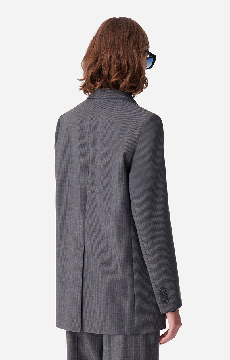 Blazer Femme Mat De Misaine En Laine Grise - Taille 40 - Occasion Très Bon état