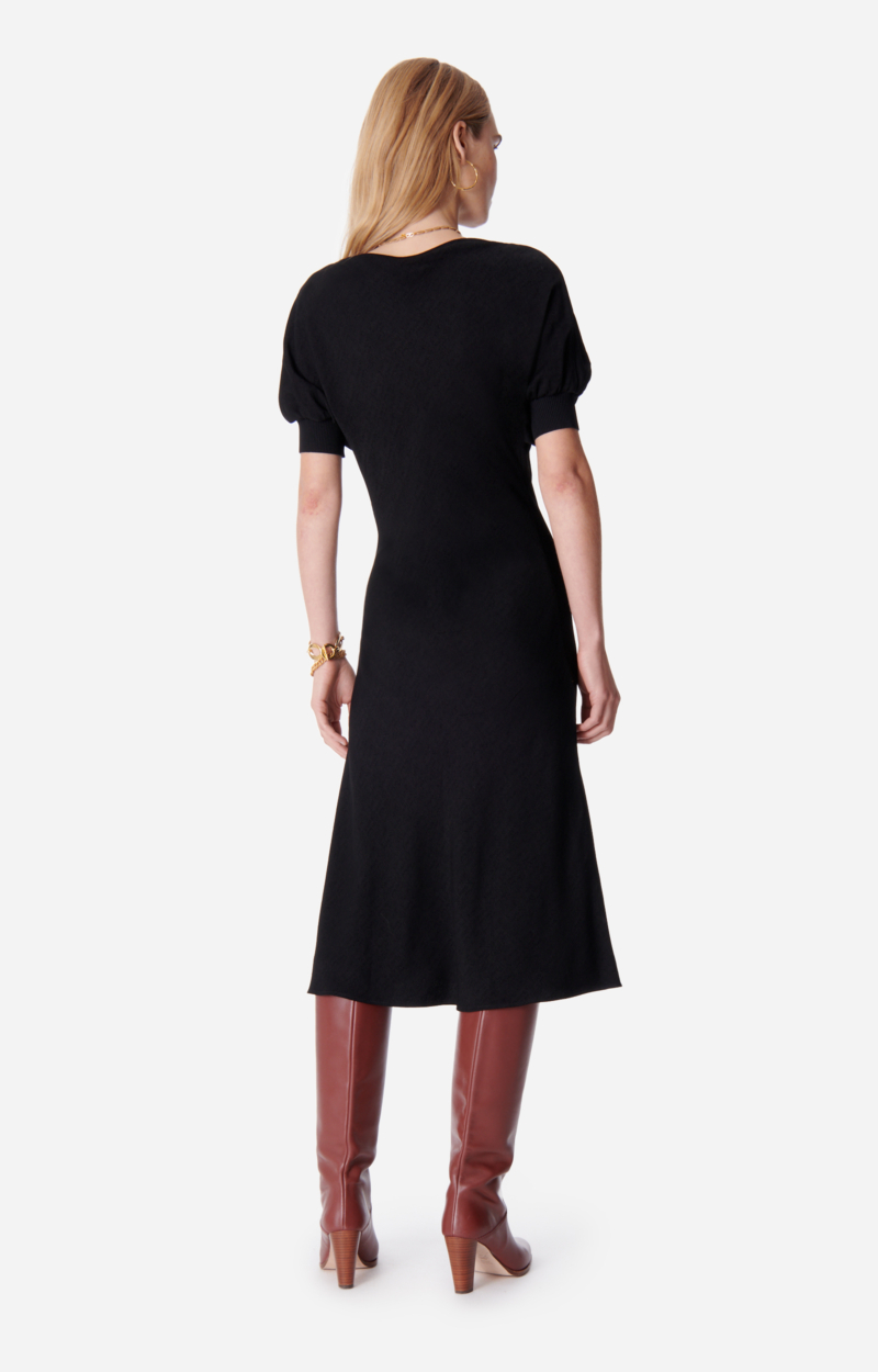 Robe VANESSA BRUNO ATHE - Taille 2 - Gris - Nylon/alpaga/laine - Manches 3/4
