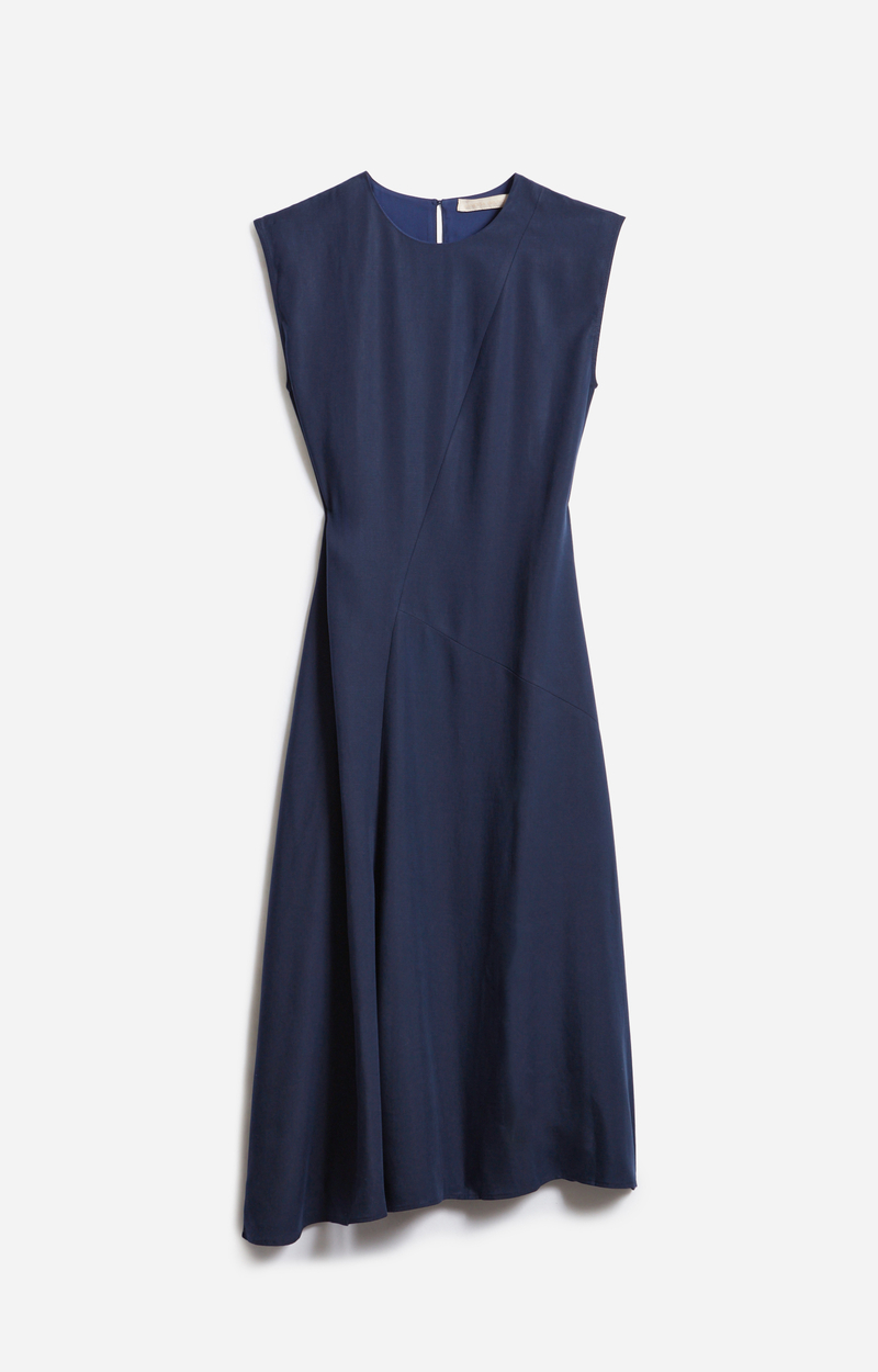 Robe Fourreau Tahari Asymétrique Bleu Marine - Taille 8, Neuve Avec étiquette