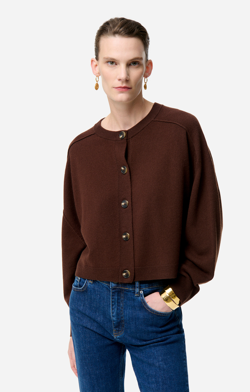 Cardigan Court Windsmoor Taille S Marron Foncé - Mini Cardigan - Neuf Avec étiquettes