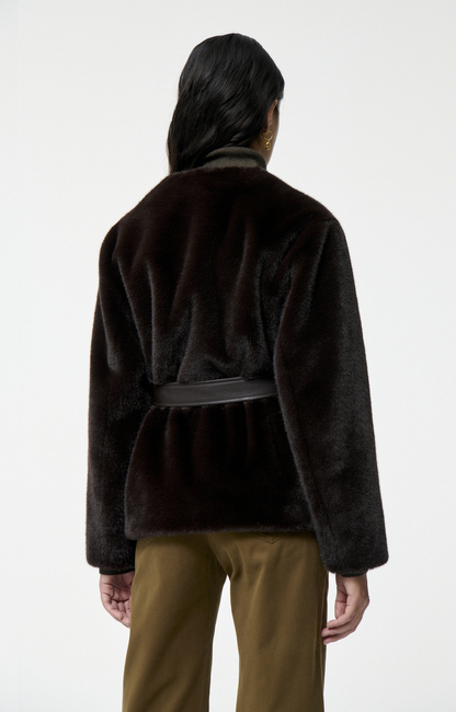 Manteau Fourrure Renard Kaki Vanessa Bruno - Taille S - Occasion Très Bon état