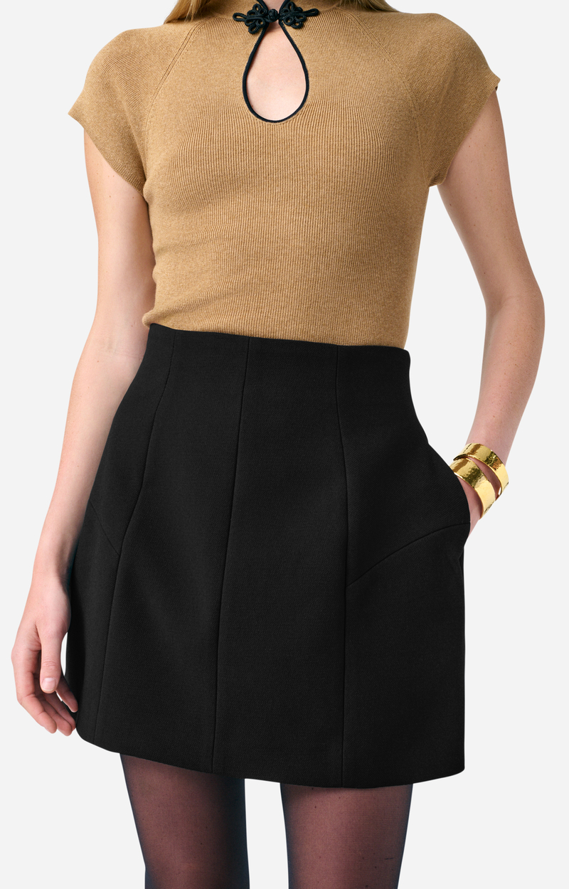 Jupe En Laine Vanessa Bruno Taille 40 Noir - Comme Neuve, Portée Seulement 1 Heure - Occasion Très Bon état