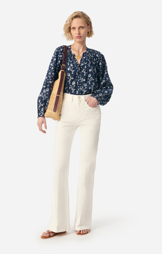 Blouse Vanessa Bruno Taille 40 - Coton/lin - Bleu - Bon état